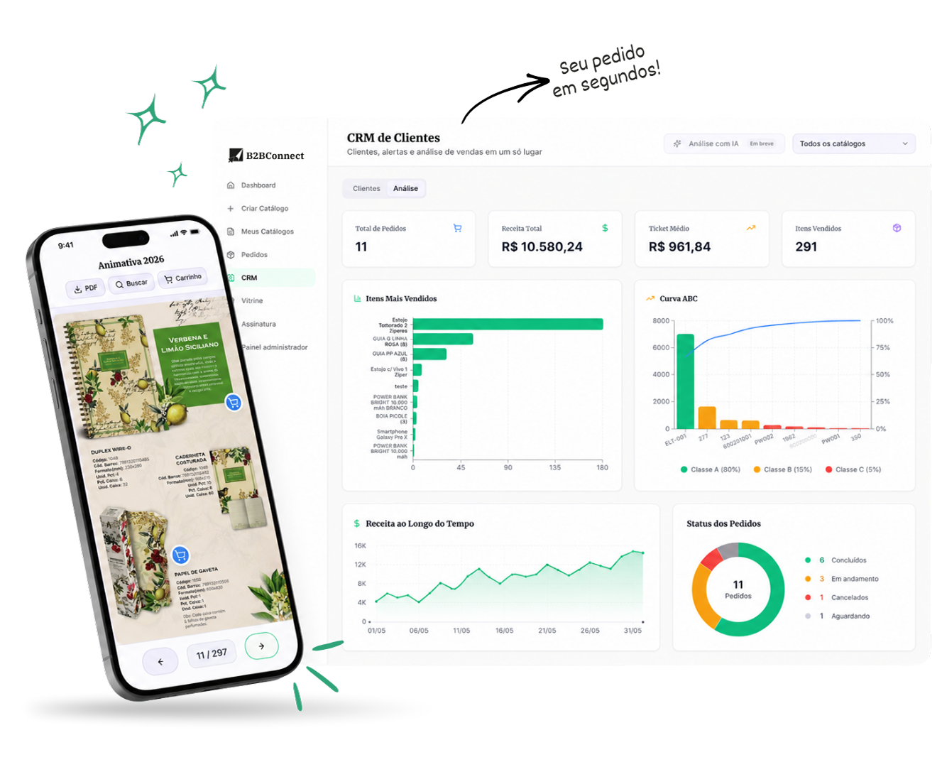 Catálogo mobile e CRM de clientes da B2BConnect